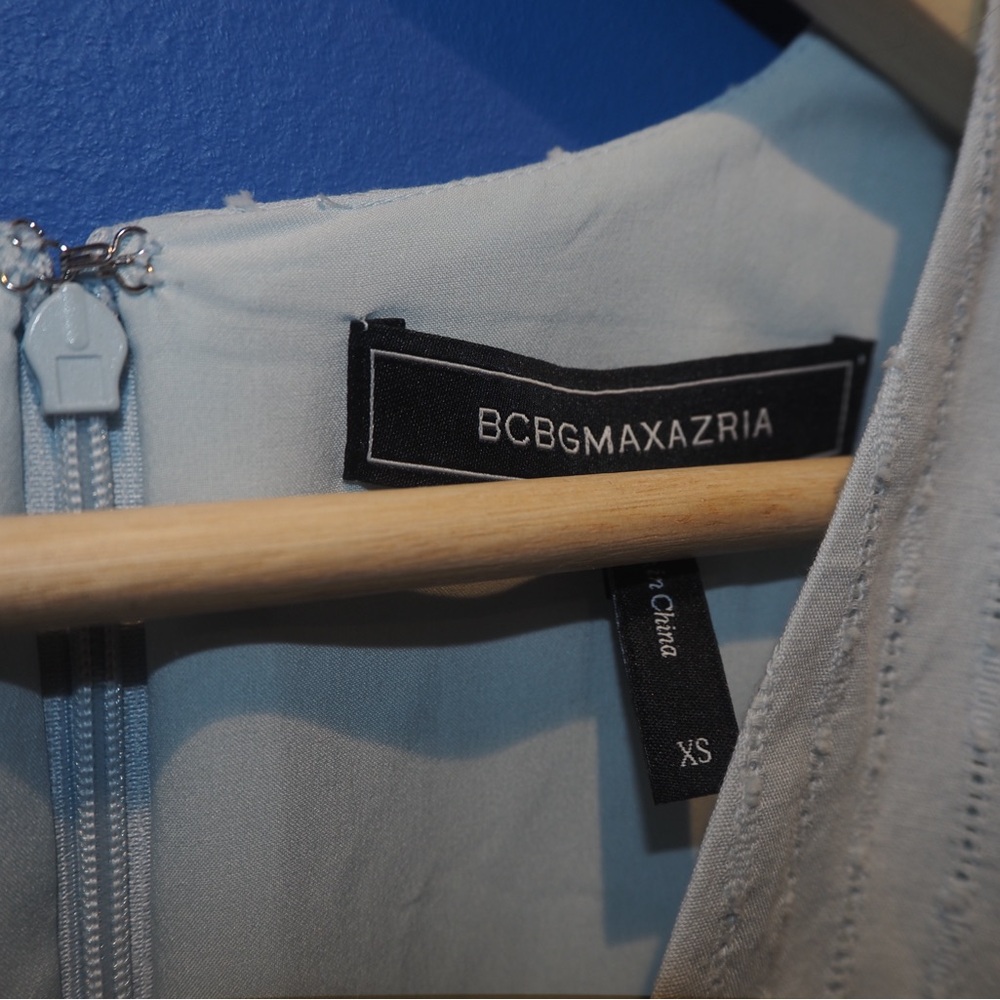 BCBGMAXAZRIA Blue Dress with Lace-type Detailing